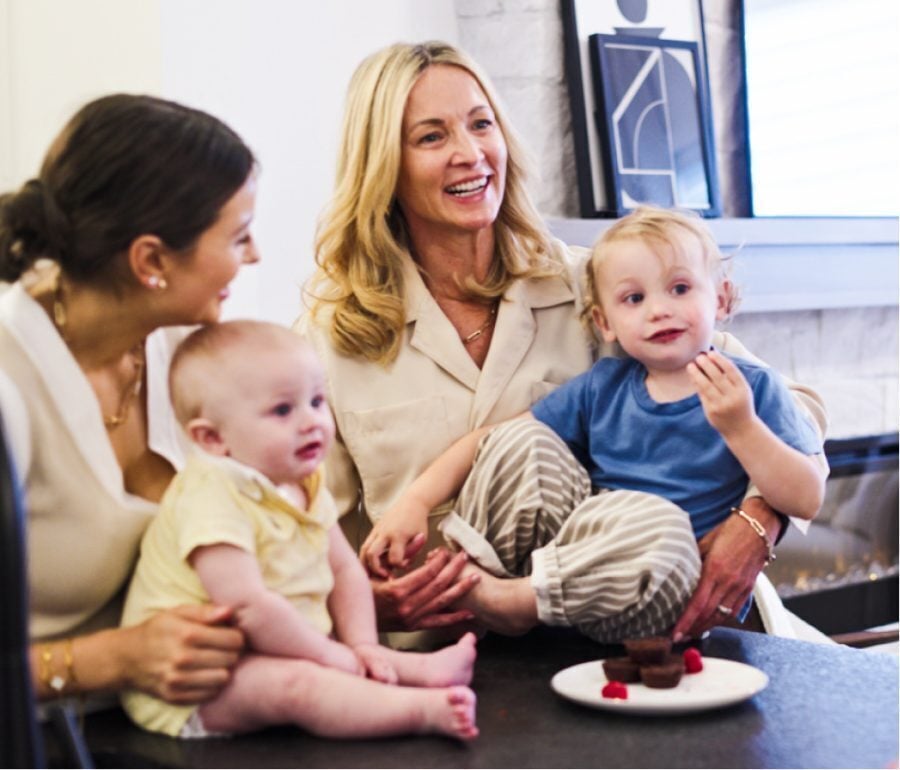 A family gathered in an Elowen kitchen